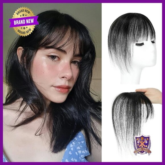 Human Hair Topper with Bangs, 360° Coverage Clip-In Hairpiece main image 7